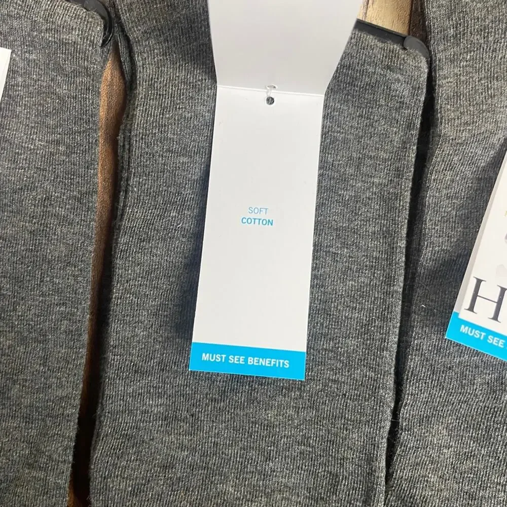 HUE Women's One Size Graphite Heather Jean Socks 3-Pack - Picture 7 of 8